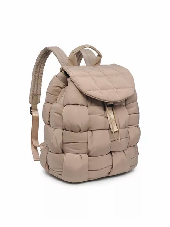 NWT Sol & Selene Quilted Puffer Backpack in Taupe main image 9
